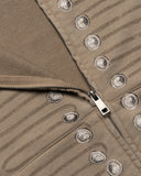 Washed Braided Cord Boxy Zip Up Hoodie | Inflation Streetwear