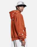 Distressed Star Boxy Zip Up Hoodie | Inflation Streetwear