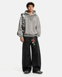 Washed Quarter-Button Boxy Hoodie | Inflation Streetwear