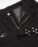 Asymmetric Buckle Raw Baggy Jeans | Inflation Streetwear INFLATION