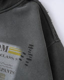 Graphic Ripped Washed Zip Up Hoodies | Inflation Streetwear INFLATION