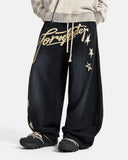 Puff Print Script Wide-Leg Sweatpants | Inflation Streetwear