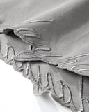 Embroidered Frayed Hem Oversized T-Shirt | Inflation Streetwear INFLATION