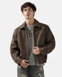 Minimalist PU Leather Zip Up Jacket | Inflation Streetwear