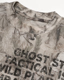 crew neck and waffle fabric detail on camo t shirt