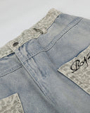 Leopard Patch Barrel Wide Leg Jeans | Inflation Streetwear INFLATION