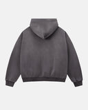 Monkey Washed Fleece Boxy Zip Up Hoodie | Inflation Streetwear
