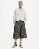 Grey Camo Utility Longline Shorts | Inflation Streetwear