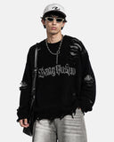 Distressed Gothic Graphic Knit Sweater | Inflation Streetwear