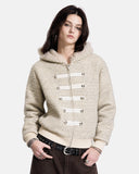 Striped Faux Fur Hooded Bomber Jacket | Inflation Streetwear