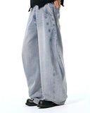 Acid Washed Distressed Barrel Jeans | Inflation Streetwear INFLATION
