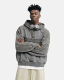 Deconstructed Washed Boxy Hoodie | Inflation Streetwear