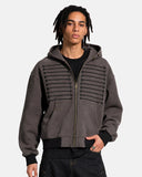 Star Trim Graphic Boxy Zip Up Hoodie | Inflation Streetwear