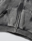 Acid Washed Embroidery Zip Up Hoodies | Inflation Streetwear INFLATION