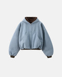Plush Lining Cropped Hooded Jacket | Inflation Streetwear INFLATION
