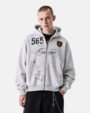 Retro Graphic Boxy Zip Up Hoodie | Inflation Streetwear
