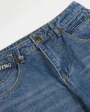 Cinch Back Washed Bamboo Weave Baggy Jeans | Inflation Streetwear INFLATION