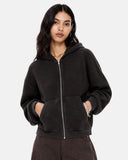 Vintage Washed Waffle Zip Up Hoodie | Inflation Streetwear