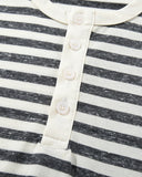 retro stripe henley placket t-shirt