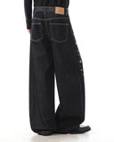 Studded Rhinestone Baggy Denim Jeans | Inflation Streetwear INFLATION