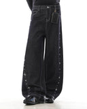 Studded Rhinestone Baggy Denim Jeans | Inflation Streetwear INFLATION