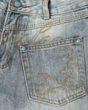 Graphic Embroidered Washed Barrel Jeans | Inflation Streetwear INFLATION