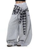 Plaid Layered Baggy Sweatpants | Inflation Streetwear INFLATION