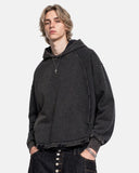 Distressed Hem Boxy Hoodie | Inflation Streetwear
