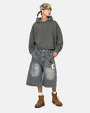 Distressed Hem Boxy Hoodie | Inflation Streetwear