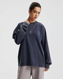Distressed Aicd Wash Oversized  Long Sleeve Tees | Inflation Streetwear INFLATION