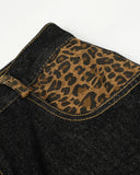 Leopard Pactchwork Embroidery Baggy Jeans | Inflation Streetwear INFLATION