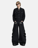 Metal Clasp Barrel Cargo Pants | Inflation Streetwear