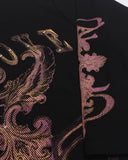 ornamental sleeve print detail on gothic graphic t shirt