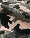 pink camo waffle fabric texture close up
