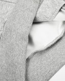 grey ribbed hem and pocket detail close-up
