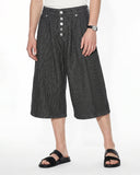 Striped Button Fly Baggy Jorts | Inflation Streetwear INFLATION