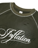 Distressed Ripped Script Graphic Waffle T-Shirt | Inflation Streetwear