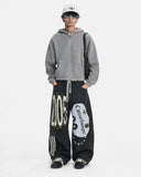 Vintage Washed Waffle Zip Up Hoodie | Inflation Streetwear