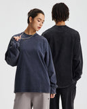 Distressed Aicd Wash Oversized  Long Sleeve Tees | Inflation Streetwear INFLATION