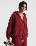 Boxy Fit Acid Washed Fleece Zip Up Hoodies | Inflation Streetwear INFLATION