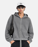 Vintage Washed Waffle Zip Up Hoodie | Inflation Streetwear