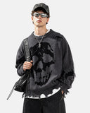 Distressed Skull Knit Sweater | Inflation Streetwear