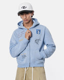 Graffiti Washed Zip Up Hoodie | Inflation Streetwear