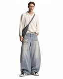 Leopard Patch Barrel Wide Leg Jeans | Inflation Streetwear INFLATION