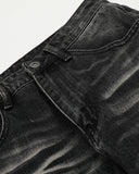 whisker wash fading detail on jeans