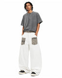 Leopard Patch Barrel Wide Leg Jeans | Inflation Streetwear INFLATION