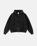 Vintage Washed Fleece Boxy Zip Hoodie | Inflation Streetwear INFLATION