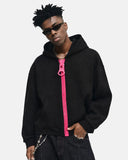 Contrast Chunky Zip Up Hoodie | Inflation Streetwear