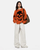 Distressed Skull Knit Sweater | Inflation Streetwear