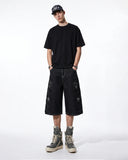 Star Rhinestone Denim Shorts | Inflation Streetwear